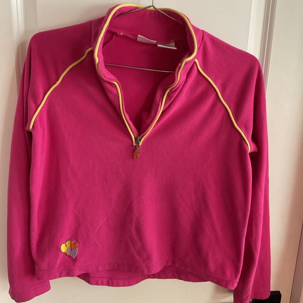 Girl Connection - 1/2 Zip Pullover Fleece - Pink - Girls Size XL (14/16)